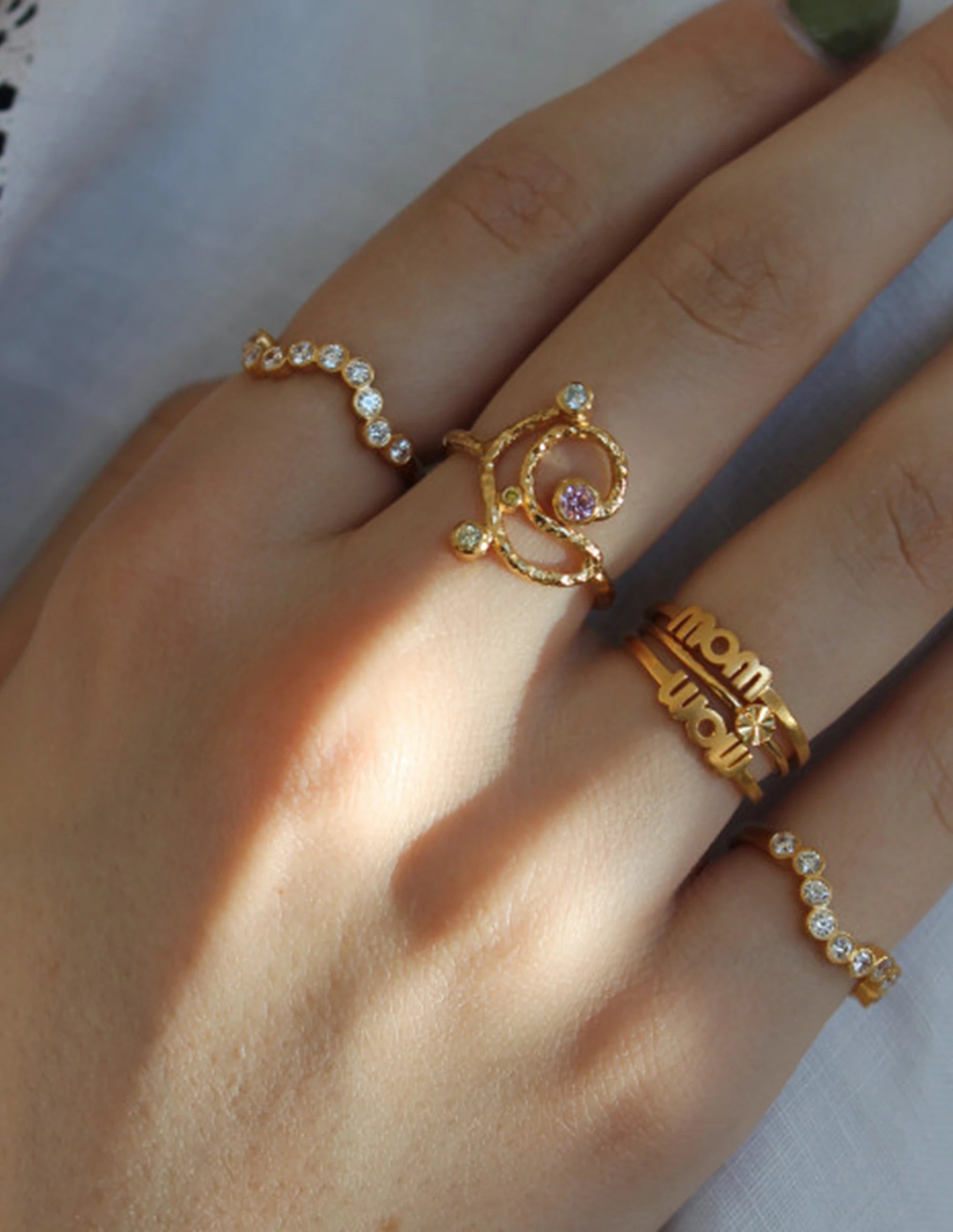 Wow mom ring - forgyldt